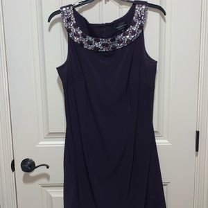 Beautiful purple knee length sheath